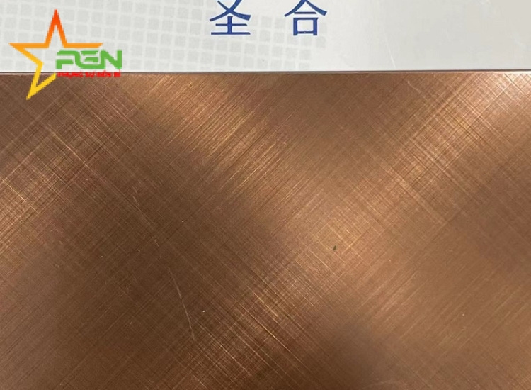 TẤM INOX XƯỚC CHÉO MÀU NÂU