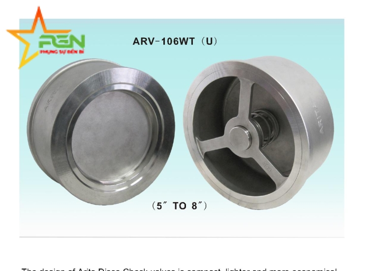   VAN INOX CHIỀU INOX ARITA-SS316-WAFER-CHECK-VALVE-PN25